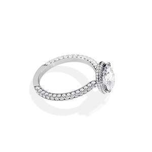 Anillo de compromiso con diamante de corte ovalado, engaste de púas, joyería fina floral para mujer, certificado IGI - Product Image 4