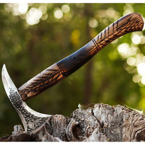 ขวานตัดไม้ Burraq ขนาด 16 นิ้ว ทำมือจากเหล็กกล้าคาร์บอน ด้ามไม้โรสวูด สำหรับกิจกรรมกลางแจ้ง งานอุตสาหกรรม DIY ของขวัญวันพ่อ - Product Image 6