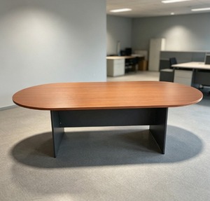 AY Oval Conference Table MDF <b>Top</b> Metal Legs Minimalist Design Stable Office Furniture Commercial Use 6 Seater Made in China - Product Image 1
