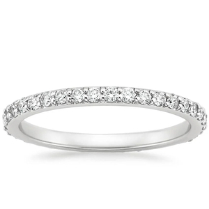 Anillo de Eternidad Brillante de Plata de Ley 925 Chapado en Oro con Moissanita para Mujer, Joyería Fina para Boda y Colección de Regalos - Product Image 1