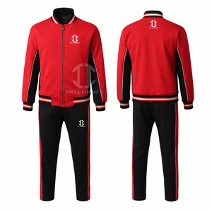 Men Winter Full Zip Hooded Joggers Sweat <b>pants</b> with Zip Pockets Jogging Warm Tactical Set Fleece <b>Lined</b> Cotton Tracksuit Set - Product Image 3