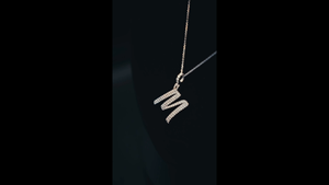 Collar con Colgante de Letra M de Hiphop, Plata 925, Piedra Cultivada en Laboratorio, Certificado IGI, Regalo de Lujo para Mujer, para Fiestas - Product Image 5