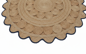 พรมปูพื้นลายถักแบบทันสมัย ดีไซน์ตัดเย็บแบบดับเบิ้ลทิกกี้ ผลิตด้วยเครื่องจักรจากเส้นใยปอกระเจา เหมาะสำหรับตกแต่งห้องนั่งเล่นขนาดใหญ่ - Product Image 3