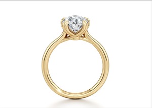 Bague de fiançailles solitaire en or jaune 9 carats avec diamant de laboratoire taille poire 1 carat, bijoux fins pour femmes - Product Image 2