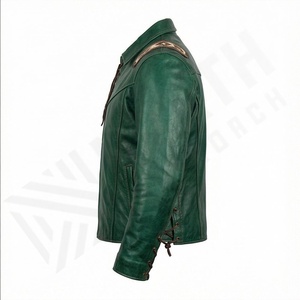 Veste en cuir pour homme NAI-0536B, style motard, vêtement de protection pour la conduite, couleur personnalisable. - Product Image 3