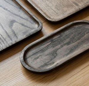 Bandeja de Servicio de Roble de Grado Comercial Hecha a Mano - Diseño Rústico Minimalista, Apta para Alimentos, Portátil y Multifuncional para Uso en Catering - Product Image 3