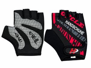 Guantes de Ciclismo de Medio Dedo, Negros, Rojos y Grises, con Estampado por Sublimación, Unisex, para Fitness, con Agarre, para Ciclismo - Product Image 1