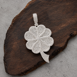 Pendentif Hip Hop Trèfle à Quatre Feuilles en Argent 925 Personnalisé, Sertissage Micro Pavé Moissanite Taille Brillant, Bijou de Luxe pour Mariage - Product Image 2