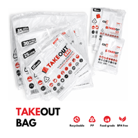 Sacs en plastique LDPE pour emporter, qualité alimentaire, transparents, avec poignée, réutilisables, extra petits 10x40cm, fabriqués en Indonésie