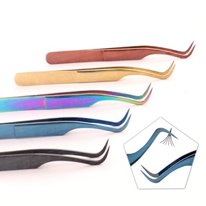 Embouts incurvés solides avec conception antidérapante et pince à cils de haute précision pour la cueillette et le greffage d'outils de beauté - Product Image 2