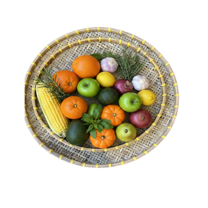 Agricultural Products Round Handmade Serving Smoked Bamboo and Drying <b>Trays</b> for Farm Produce Reusable Food and Herbs - Product Image 1