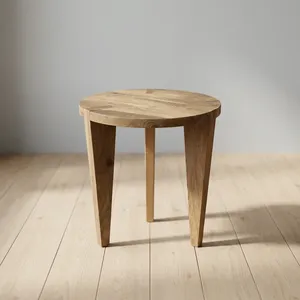 Natural Mango Wood Round <b>Side</b> <b>Table</b> Handmade <b>Rustic</b> Accent Furniture For Living Room Bedroom Sofa Corner Home Decor - Product Image 4