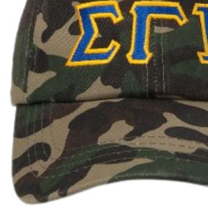 หมวกแก๊ป Sigma Gamma Rho ลายพราง หมวกสมาคมนักศึกษากรีก SGRho หมวกเบสบอลลายพรางแบบปรับได้ หมวกลำลองสำหรับกิจกรรมกลางแจ้ง ปักลายกรีก - Product Image 2