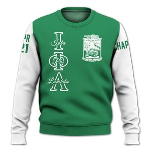 Veste universitaire personnalisée Iota Phi Lambda, sweat-shirt personnalisé vert émeraude et blanc de la sororité Iota Phi Lambda - Product Image 5