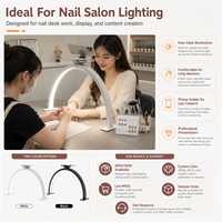 Lampe de Table LED Demi-Lune Beauté 75Cm, Prise UK, Verte, Or et Rose, pour Ongles