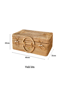 Portable woven bamboo and rattan <b>camping</b> travel <b>storage</b> <b>box</b> - Product Image 6
