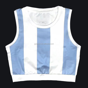 Top Corto Deportivo Sexy para <span class=keywords><strong>Mujer</strong></span>, Estilo Club Nocturno, <span class=keywords><strong>Camiseta</strong></span> de Fútbol de <span class=keywords><strong>Argentina</strong></span>, Top sin Mangas para Fanáticas del Fútbol, Novedad 2025 - Product Image 2