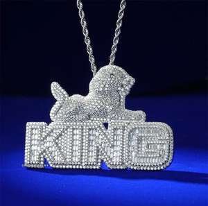 Colgante de Moissanita con Letra 3D Personalizada, Joyería Hip Hop Iced Out, Letra Inicial del Nombre, Colgante de Plata 925, Pasa el Test de Diamantes - Product Image 1
