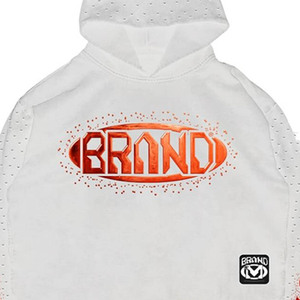 Brand <b>White</b> Zipper-Up Crop <b>Hoodie</b> <b>Men</b> Streetwear Distressed Hem Perforated Fabric Red Logo 100% Cotton Quick-Dry Breathable - Product Image 5