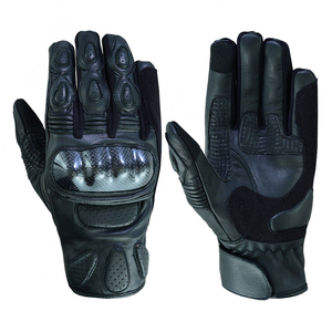 Gants de moto en cuir imperméables professionnels, authentiques, vintage, à doigts entiers, fabriqués au Pakistan - Product Image 4