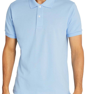 Polo de Punto de Manga Corta para Hombre, Color Sólido, Corte Regular, Casual, Azul Claro - Product Image 4