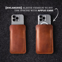 Étui de téléphone en cuir véritable fait main, mini étui Crazy Horse, pochette fine, étui personnalisé, cadeau, logo personnalisé, RFID