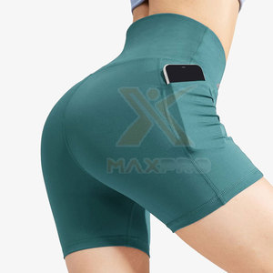 Concevez vos propres shorts de compression pour femmes en couleur unie, respirants, écologiques, en spandex/polyester, couleurs et tailles personnalisables - Product Image 2