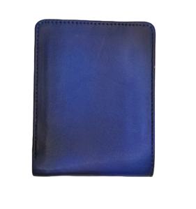 Portefeuilles bleus en cuir véritable pour hommes, avec logo et motifs personnalisés, multi-emplacements pour cartes RFID, doublure souple, porte-cartes de qualité supérieure, vente en gros - Product Image 1