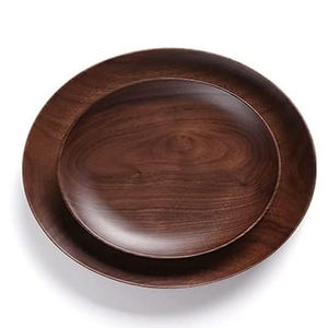 Lot de 2 élégants plateaux ronds en bois d'acacia pour servir des gâteaux, du fromage, du thé, du café, de la salle de bain et du dîner. - Product Image 2