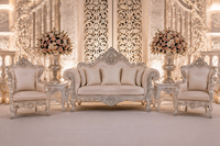 Décoration de scène de réception blanche de style Bollywood de luxe, thème romain, pour mariage aux États-Unis