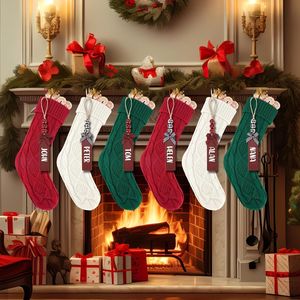 Calze di Natale in Maglia da 18 Pollici Personalizzabili, Decorazioni Natalizie da Appendere per Feste, Ornamenti per Albero di Natale Adatti alle Famiglie - Product Image 2