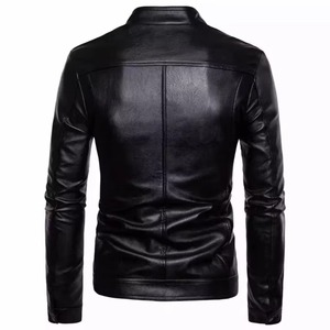 New Arrival Full Zipper Fashion <b>Leather</b> <b>Jacket</b> for Men's Wholesale Fashion Men Genuine <b>Leather</b> <b>Jacket</b> - Product Image 2