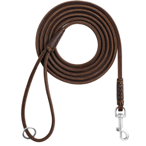 Luxury Protective German Shepherd Walking <b>Training</b> High Quality Leather Made Leash New Fashion Solid Pattern Leather Dog Leash - Product Image 1