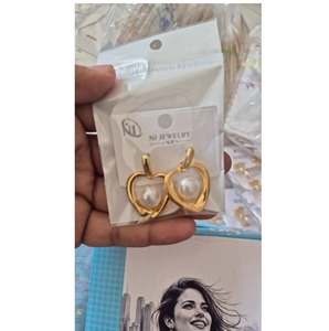 Indian Supplier Anti-Tarnish <b>Pearl</b> Heart Drop Earrings for Women Elegant Waterproof Fashion <b>Jewelry</b> for Daily Wear for Sale - Product Image 2