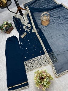 PRESERNTING NUEVA COLECCIÓN LISTO PARA LLEVAR CON Fancy Heavy Blooming Faux Georgette BORDADO SEQUENSE WORK TOP PLAZZO DUPATTA - Product Image 5