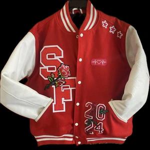 Veste universitaire de haute qualité, veste Letterman personnalisée avec patch, veste en laine et manches en cuir, veste de baseball streetwear - Product Image 4