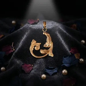 45x25MM Size Floral <b>Rococo</b> Brass Gold Silver Plated Hip Hop Fashion Metal Necklace Pendant for Wholesale Export - Product Image 4