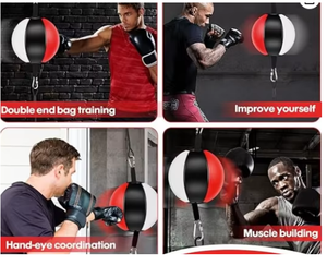 Ballon de boxe double extrémité pour entraînement de vitesse, avec conception gonflable en PU, pour la gym, le fitness et la pratique de la boxe – Boxe double extrémité durable - Product Image 5