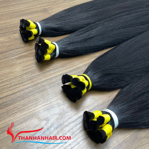 ผมต่อแบบมัดเป็นช่อผมมนุษย์สีดำตรง100% ไม่พันกันไม่หลุดร่วงเนียนมากพร้อมส่ง - Product Image 1