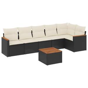 Conjunto de Sofás Modulares Grandes de Ratán PE Negro para Jardín, Elegante Colección de Muebles para Exteriores - Product Image 2