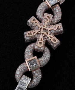 Collar de Cadena con Eslabones Cruzados de Lujo, con Moissanita, Chapado en Oro Rosa, Plata 925, Joyería Hip Hop para Hombre, Personalizable - Product Image 6