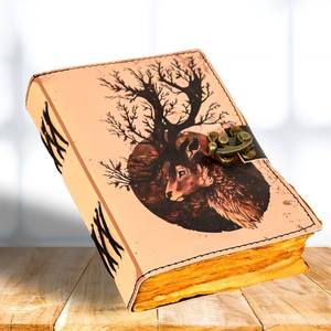 Diario Ecológico Hecho a Mano de Cuero Genuino, Diario con Estampado, Cuaderno de Cuero en Blanco para Artistas, Escritores y Viajeros - Product Image 2