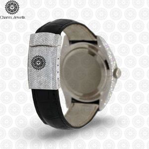 Charm_Jewells Fashion Stainless Steel Analog Quartz <b>Watch</b> With <b>Black</b> Leather Strap 38mm Irregular Case Luminous Hands - Product Image 2