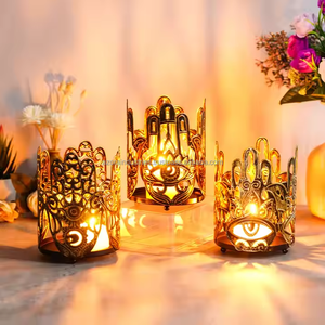 Décoration de chambre intérieure créative nouveau chandelier en fer coulée de métal bougies d'expédition faites à la main - Product Image 1