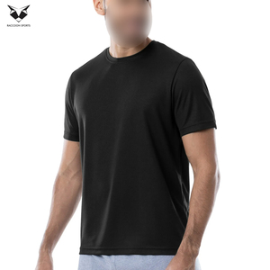 Bon fournisseur, t-shirt de sport pour homme confortable, couleur noire unie, meilleure qualité, service OEM, dernier modèle de t-shirt de sport pour homme. - Product Image 2
