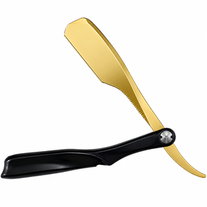 White & Gold Electroplating Single Blade <b>Razor</b> Manual Barber Straight <b>Razor</b> Shaving Knife Shave Beard <b>Razor</b> for <b>Men</b> - Product Image 2