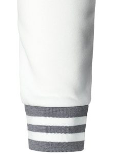 <b>Men's</b> Turquoise Varsity <b>Jacket</b> <b>White</b> Sleeves PU Fabric Windproof Single Button Closure Stand Collar Front Regular Fit Autumn - Product Image 5