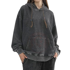 Sudadera con Capucha Premium para Mujer, Lavado Ácido, Algodón, Silueta Holgada, Estilo Casual Urbano - Product Image 3