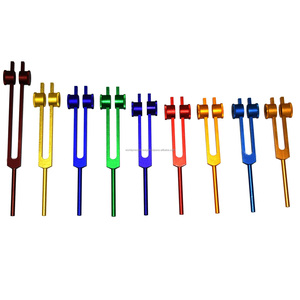 Colored Chakra Tuning Fork Set with Activator Balls Manual for Sound Therapy and Energy Balancing Surgical Room Use - Product Image 2