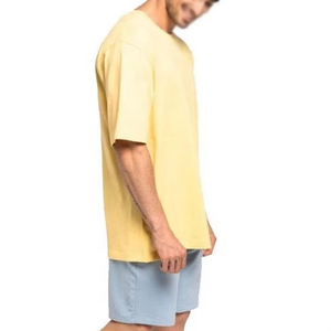 Men's Regular Fit Solid Yellow Cotton T-<b>Shirt</b> Regular Sleeve O-Neck Casual Jersey Front Logo Custom Design - Product Image 2
